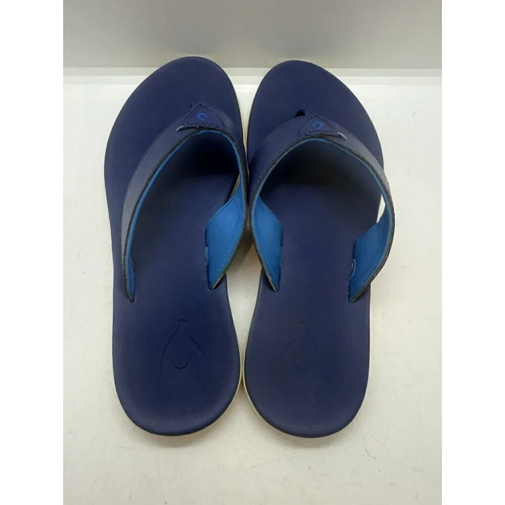 Olukai Niau Boys Blue Flip Flop Thong Sandals US Sz B 5 EUR 37 30144-5454 Shoes